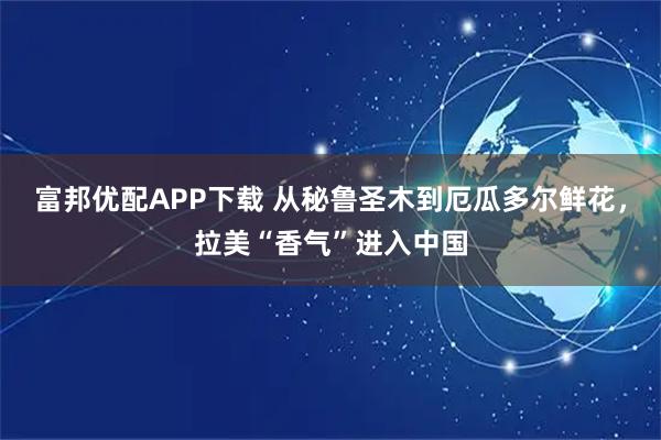富邦优配APP下载 从秘鲁圣木到厄瓜多尔鲜花，拉美“香气”进入中国